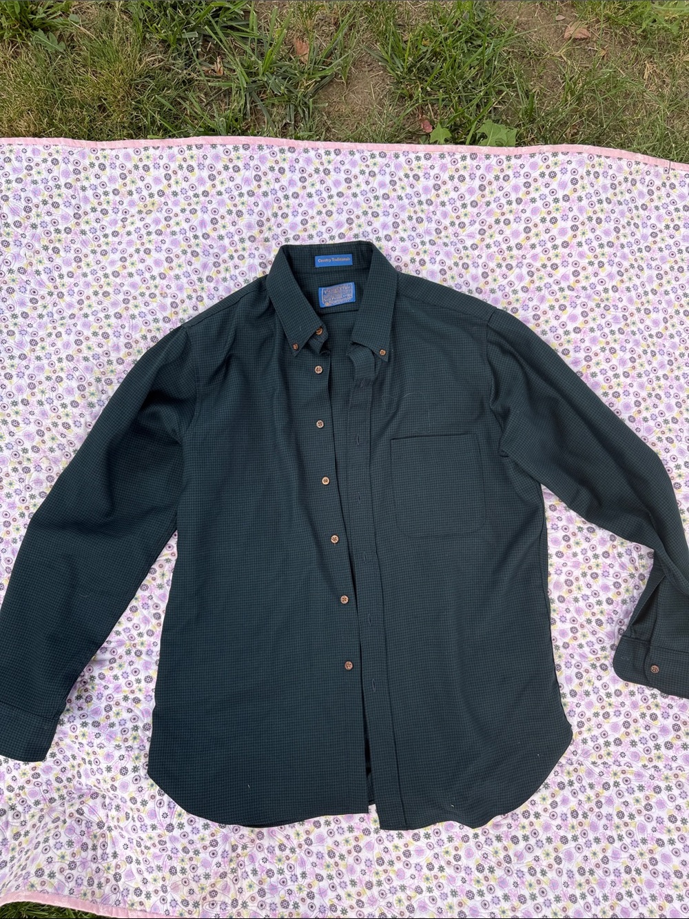 Pendleton Dark Green Button-Down Long Sleeve Shirt